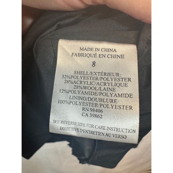 THEORY 8 Black Kuval County Checked Jacquard Sleeveless Zipper Detail Dress D28 - Picture 7 of 9